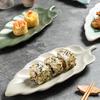 Ceramic Japanese leaf plate Home cooking Dim sum Snack plate Dining room Small crowd characteristic Yaobian dumpling plate