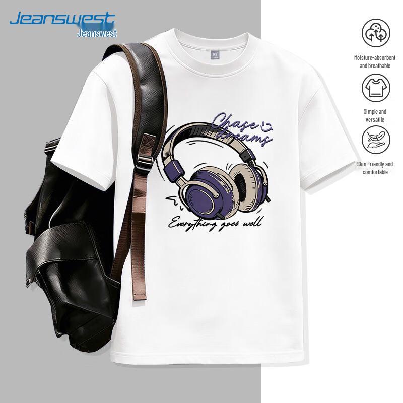Jeanswest Men s Graffiti Headphone Print Short Sleeve T-Shirt L
