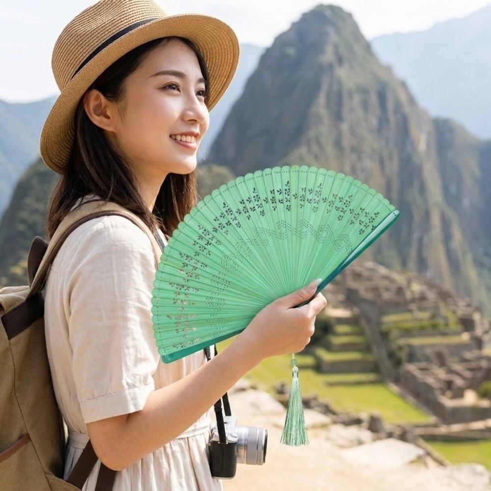 Classical Chinese Style Fan Solid Color Handheld Fans Decorative Fan Dance Fan  Summer