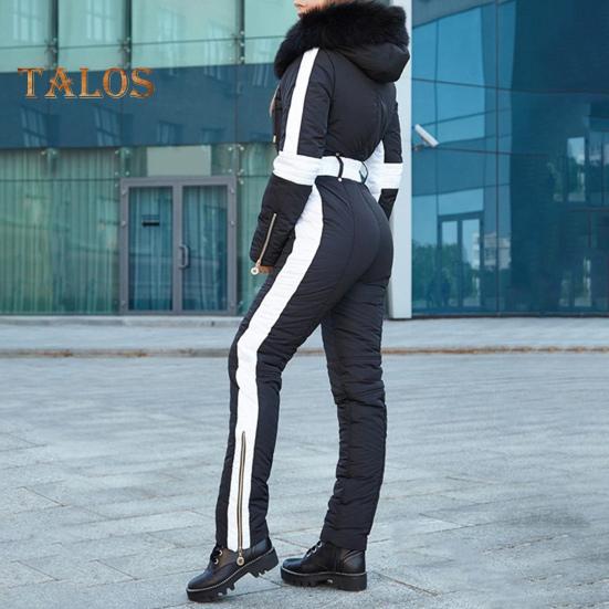 Dámské Zimní Outdoorová kombinéza Odnímatelná kapuce Parka Polstrovaná Větruodolná Udržujte v teple Voděodolná Snowboardová Lyžařská Souprava Zapínání na zip Venkovní sportovní oblečení