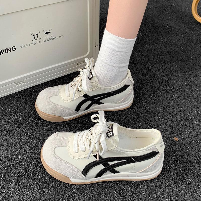 German training shoes white shoes women's retro training casual lace-up running sneakers in versatile flat baseplate shoes