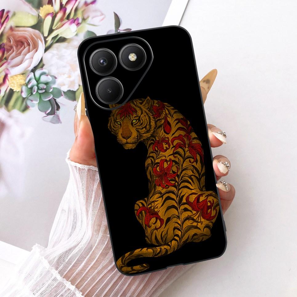 Casing For Tecno Pova 7 4G 5G LJ6 LJ7 Phone Case Pova 7 Pro Pova7 Ultra Cases Cute Cartoon Animals Dragon Lion Soft Black Cover