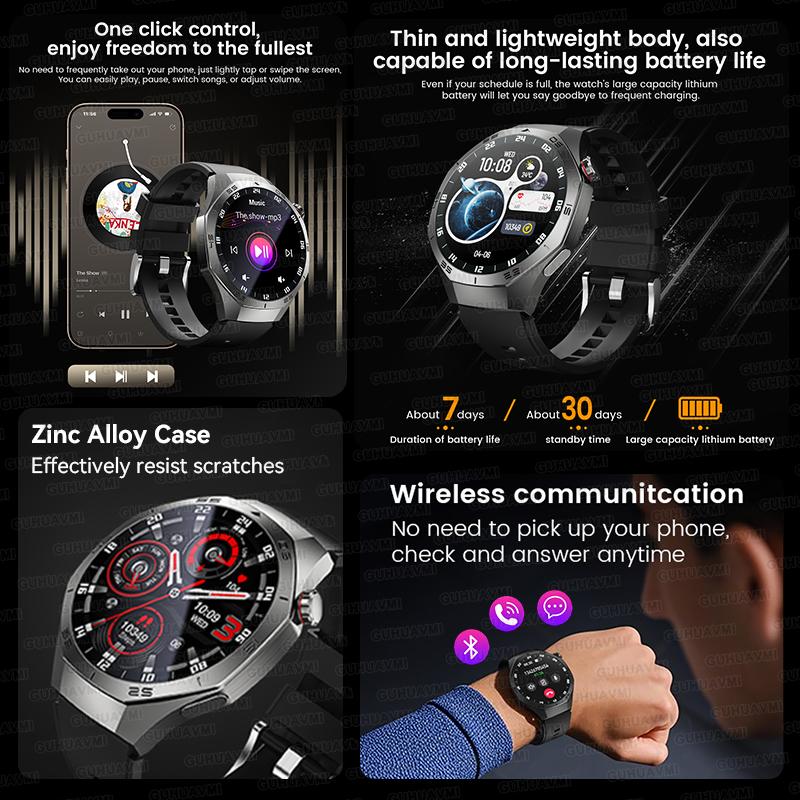 New GPS Tracking AMOLED Screen Smart Watch For Men Sports Modes Bluetooth Call Heart Rate 10ATM Waterproof For Android iOS