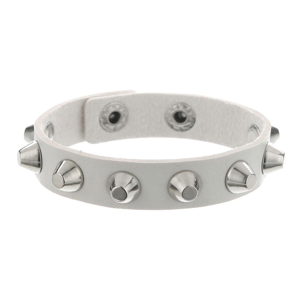 Halloween Punk Fashion Pu Leather Rivet Rock Bracelet For Women And Men, Unisex, Daily Holiday Party Wear, Valentine'S Day Gift