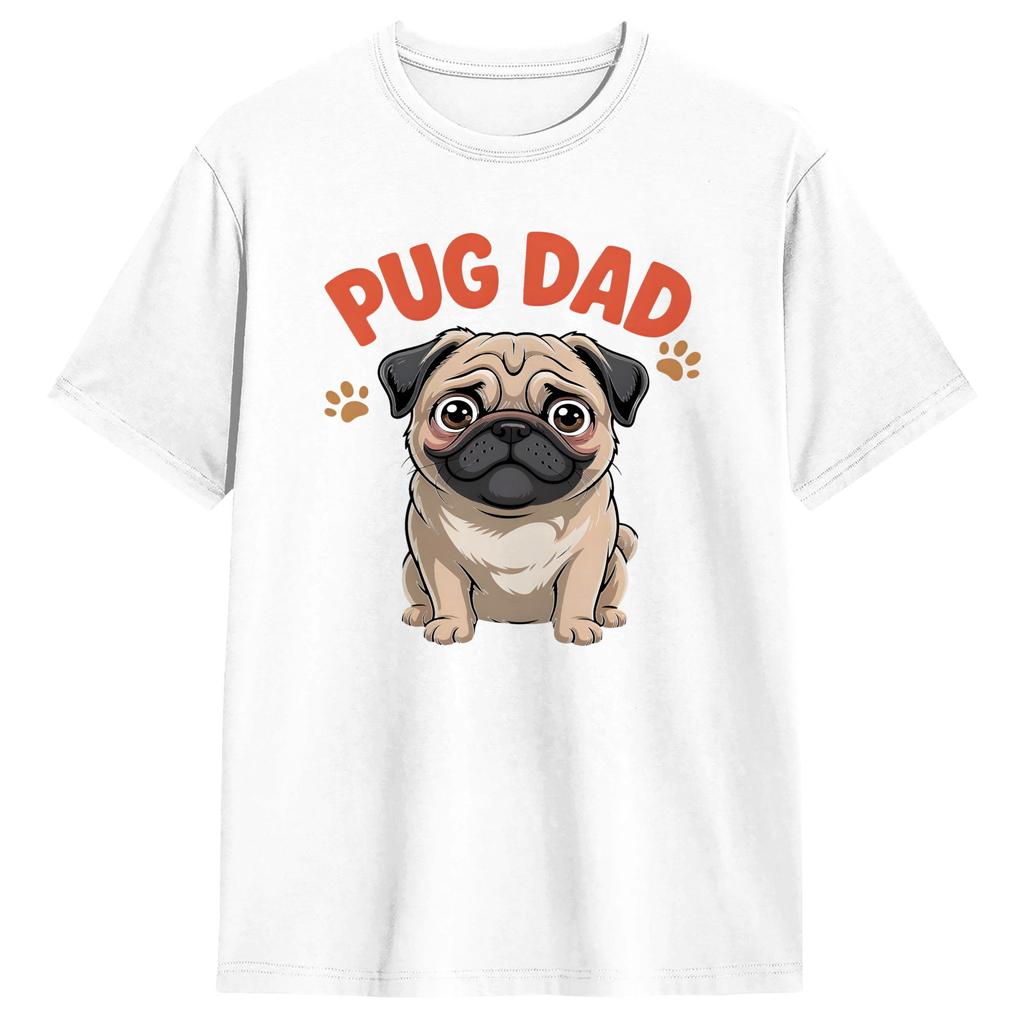 Fathers Day Tshirt Summer Pug Dad Hipster T Shirts Unisex 100 Cotton O Neck 4xl 5xl 6xl Top Tees Shortsleeved Y2k Fun Tops