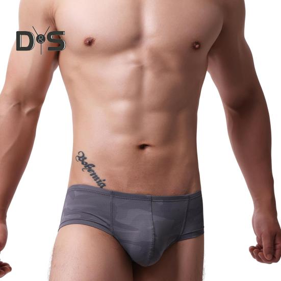 

Мужские трусы-боксеры с низкой талией, U-образные, облегающие шорты, нижнее белье, цветной принт, высокоэластичные, дышащие шорты, нижнее белье M серый