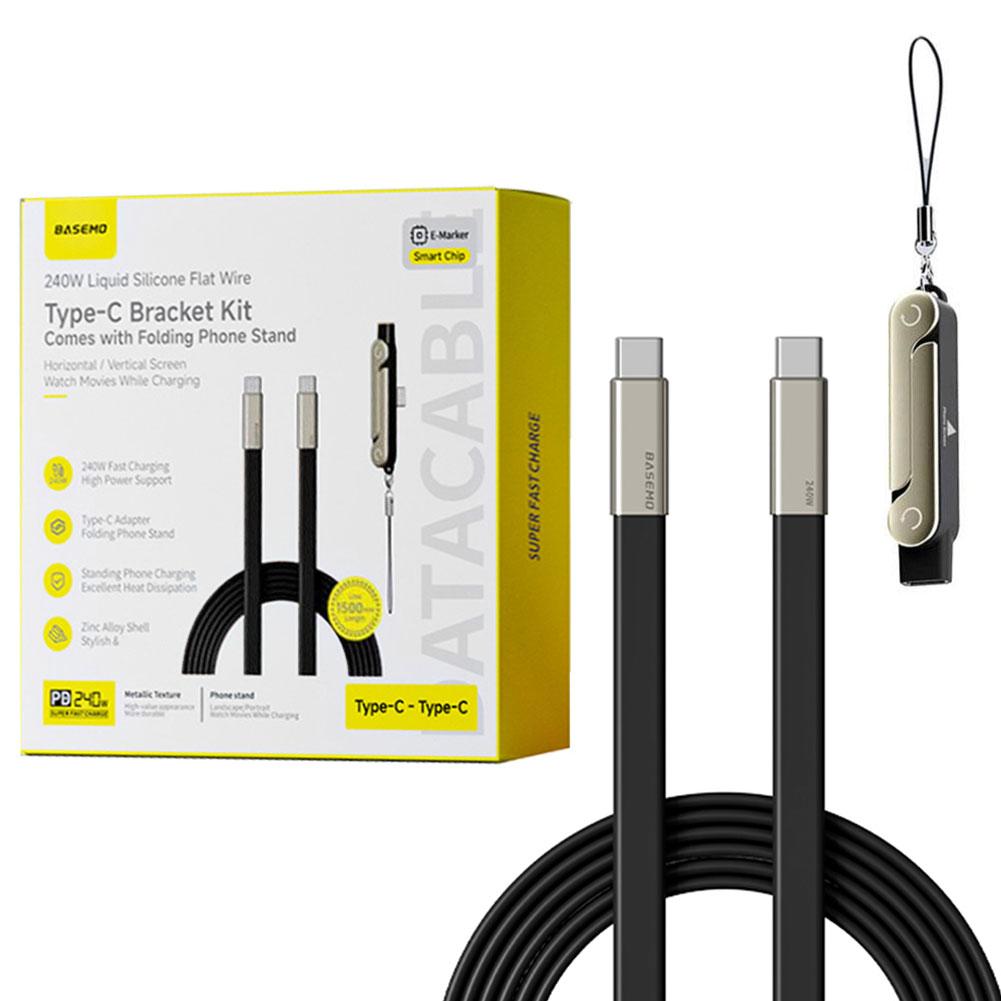 240W Magnetic Type-C Charging Cable With Stand Fast Charging & Data Transfer, Phone Holder For Gaming, For IPhone Samsung Laptop