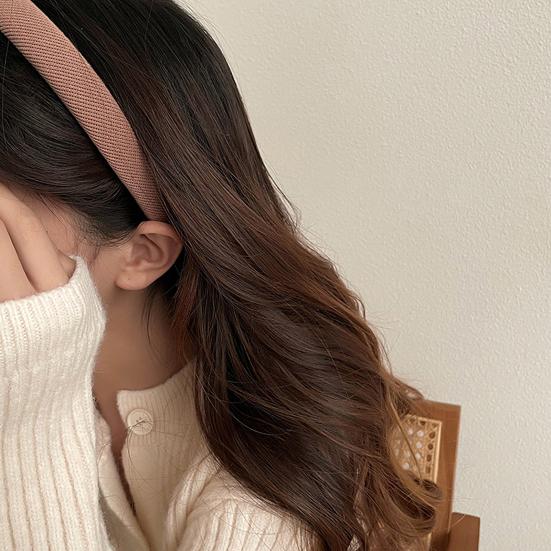 Hair Hoop Candy Color High Elasticity Soft Sponge Headband No Pressure Corduroy Texture Thickened Design Face Wrap Hair Organizer