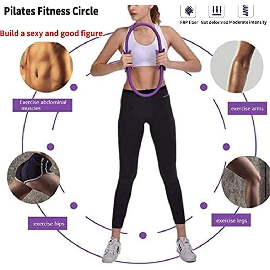 Pilatesringar Yoga Pilates Magisk Cirkel Pilates Ultra Fit Träningsmotstånds Fitness Toningring Träningspass Fitnesscirklar med Dubbla Handtag