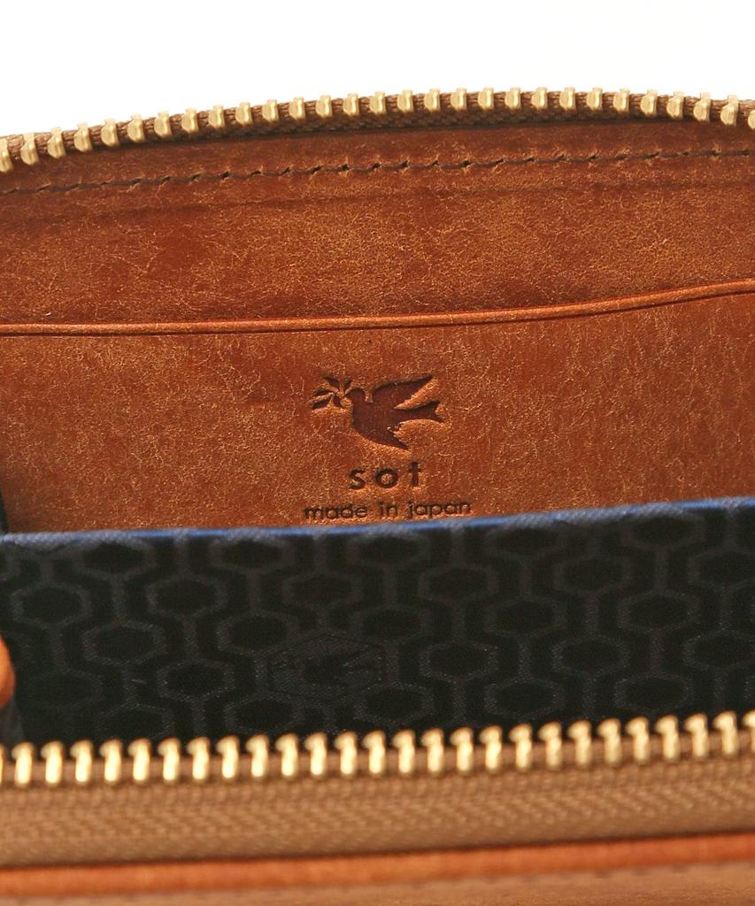 sot Pueblo Leather Zip-Around Card Case, Genuine Leather, Camel, so-z-0197