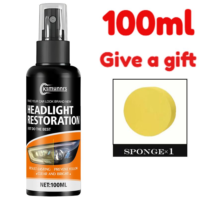 

Ceramic headlight repair spray, advanced car headlight repair tool - removes yellowing and oxidation, restores clarity, long-las 100ml