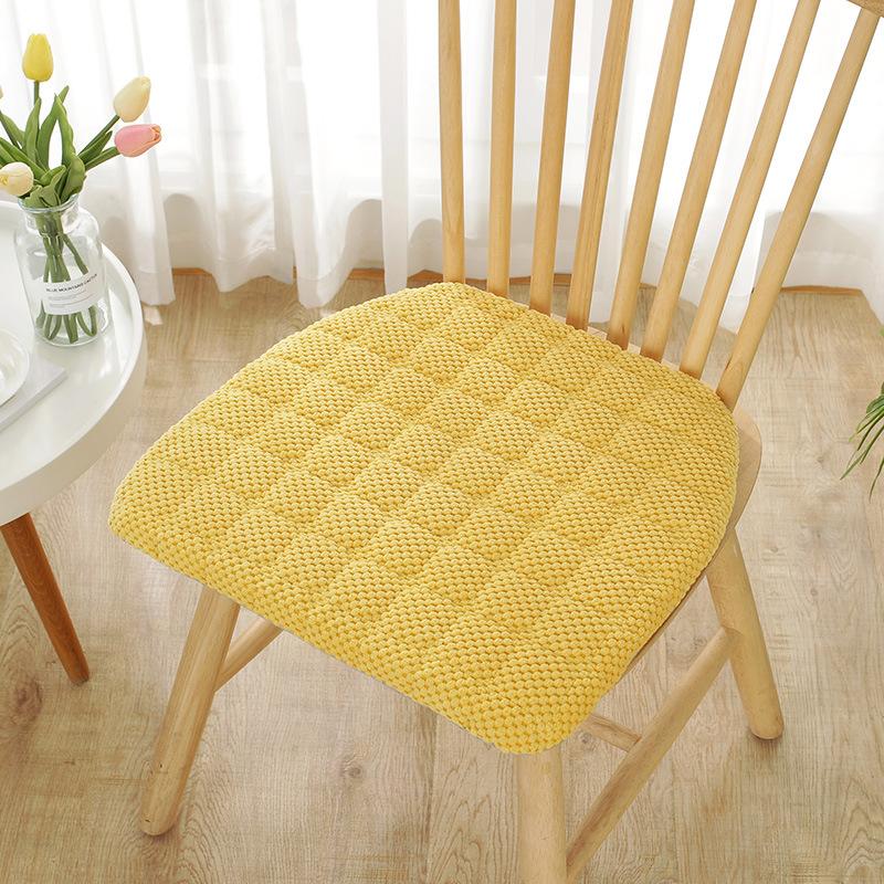 Kord Kissen in Hufeisenform Dickes Stuhlkissen Nordisch Einfarbig Abnehmbar Waschbar Sitzkissen Schlicht Rutschfest Hüftkissen mit Bändern