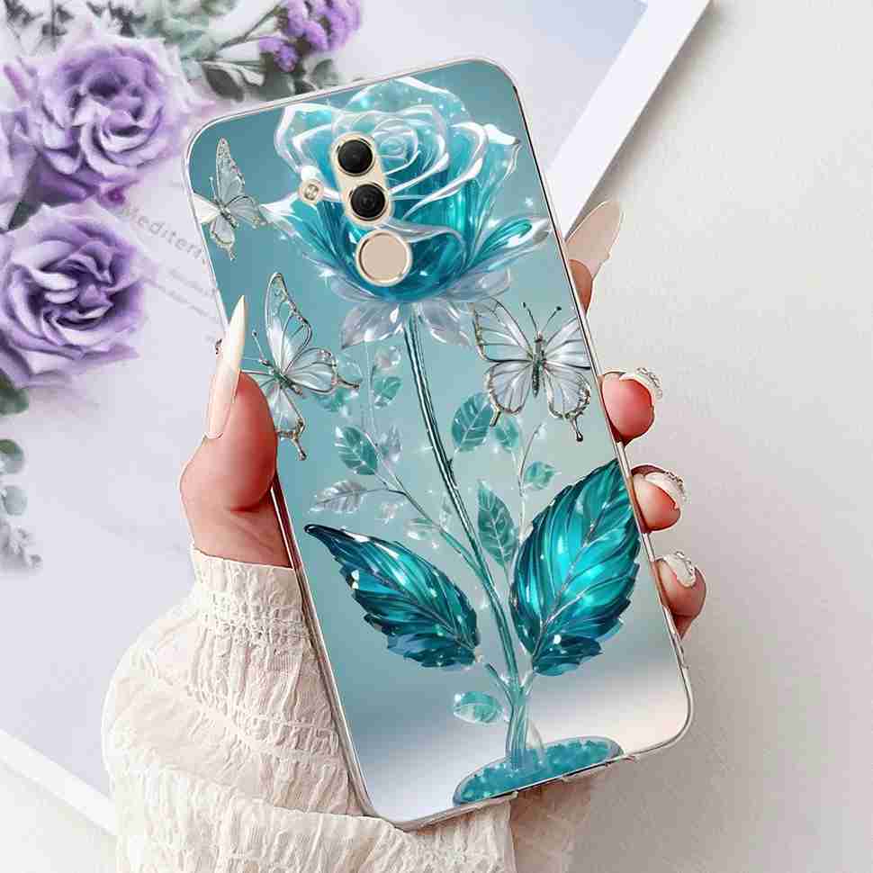For Huawei Mate 20 Lite 6.3" Case SNE-AL00 Cute Cat Soft Silicone Cover For Huawei Mate 20Lite SNE-LX1 Colorful Butterfly Shell