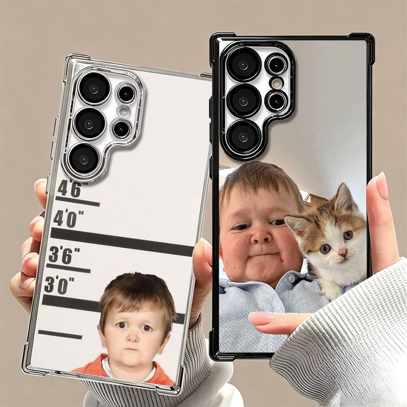 Funny Babaite Hasbulla Plating Phone Case For Samsung Galaxy S24 S25 FE S26 Edge S23 Ultra S22 S21 Plus S20 Anti-Fall Airabag Co