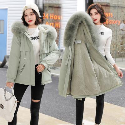 Cotton-padded Clothes New Winter Korean Style Mid-length Faux Lamb Fur Pike Thickened Plus Size Loose Cotton-padded Clothes Women's Fashionable
