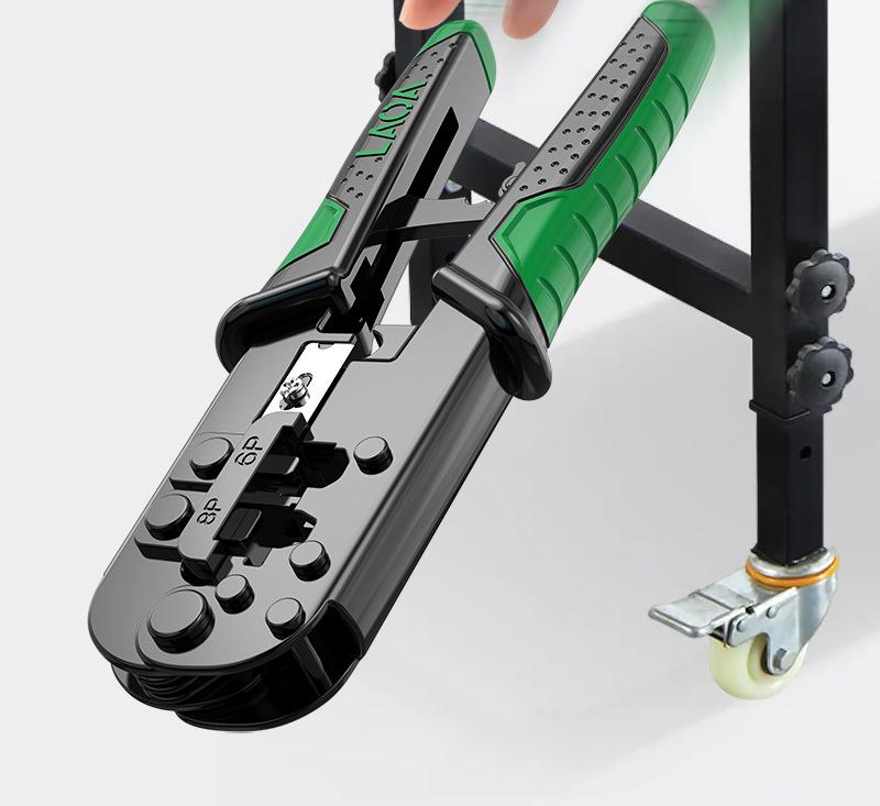 Old A Multi-Functional Network Pliers Set: 8P6P Ratchet, Crystal Head Crimping, Wire Stripping and Connecting Tools