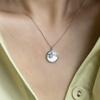 Double Sided Full Body Apricot Natural White Mother of Pearl Round Brand Necklace, Niche Light Luxury Collarbone Chain
