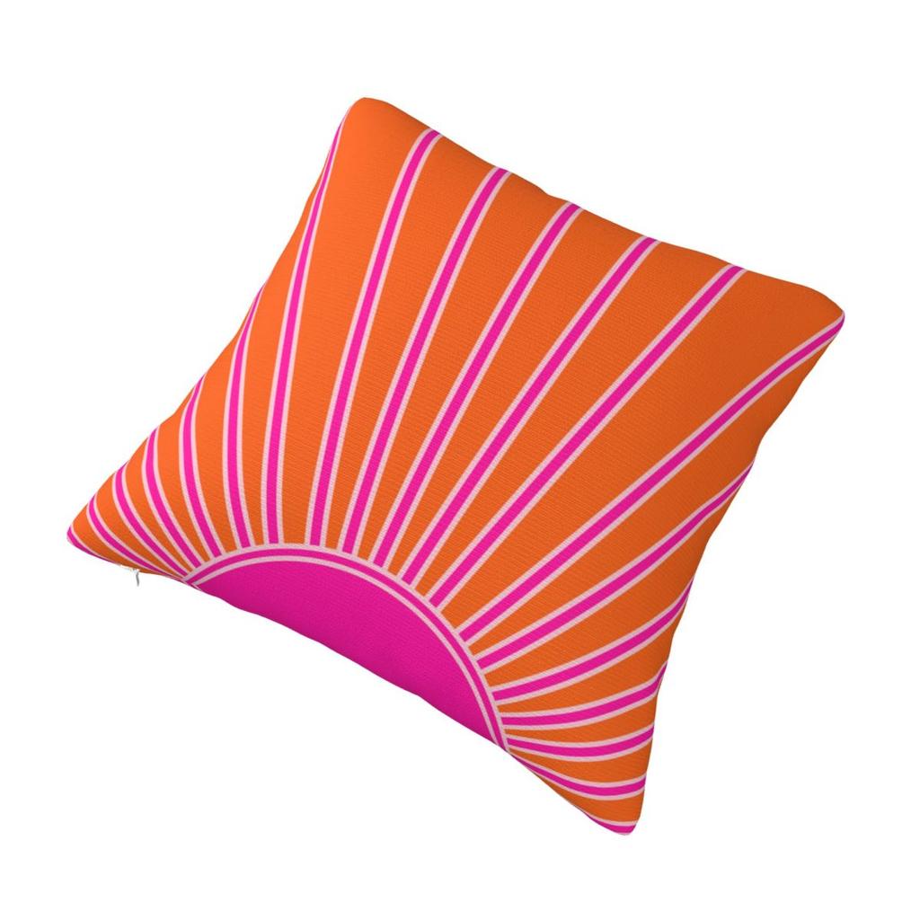 Sun Sunrise Orange And Hot Pink Preppy Sunshine Pillowcase Soft Cushion Cover Decor Pillow Case Cover Chair Zipper 45*45cm