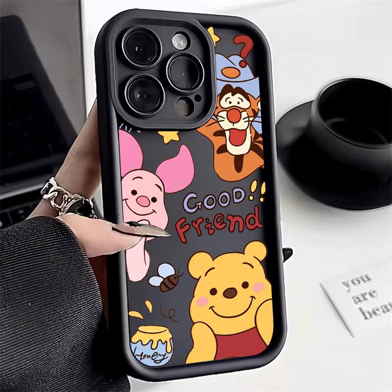 Winnie Pooh Friends Cute Phone Case For iPhone 17E 11 12 13 14 15 16 17 Pro Max Fundas 17 Air Plus 16e Mini Silicone Back Cover