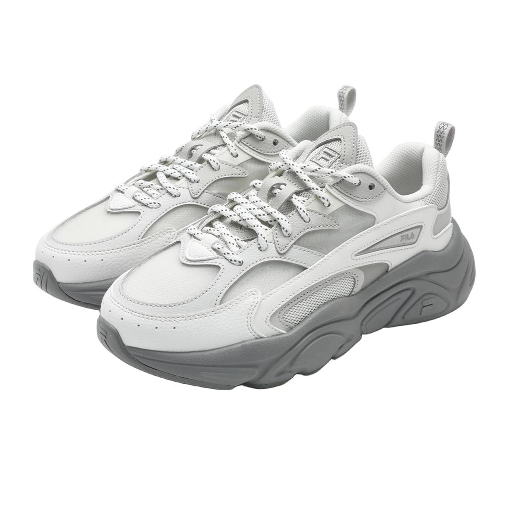 Fila Mars 1 Fabric Synthetic Leather TPU Thick Sole Versatile Low Top Casual Shoes Women Sneaker White Gray F12W422107FWB