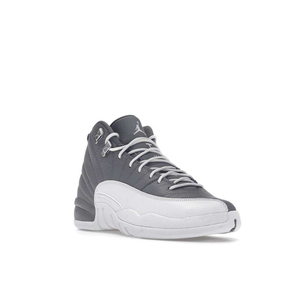 Air Jordan 12 Retro GS Stealth Kids Sneakers Grey White Cool-Grey 153265-015