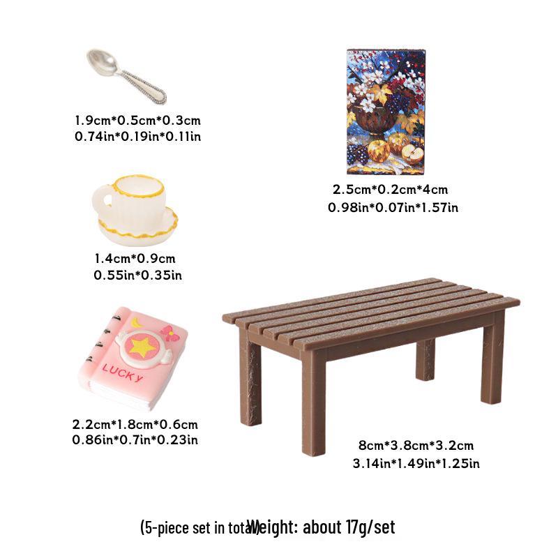 Dollhouse Mini Simulation Drawing Board DIY Coffee Scene Ornaments
