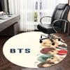 BTS K-pop Goods Chair mat Round Rug-Office carpet, Machine Washable, Non-slip, Suitable for Living Rooms, Bedrooms