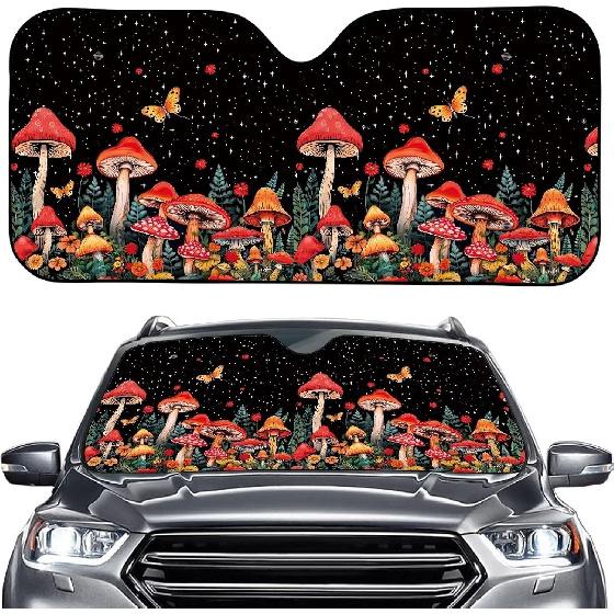 Talayituse Funny Family Dogs Print Windshield Sunshade for Car SUV Truck Foldable Uv Ray Reflector Front Window Sun Shade Visor Shield Cover