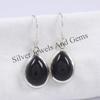 925 Sterling Silver Teardrop Black Onyx Earrings, December Birthstone