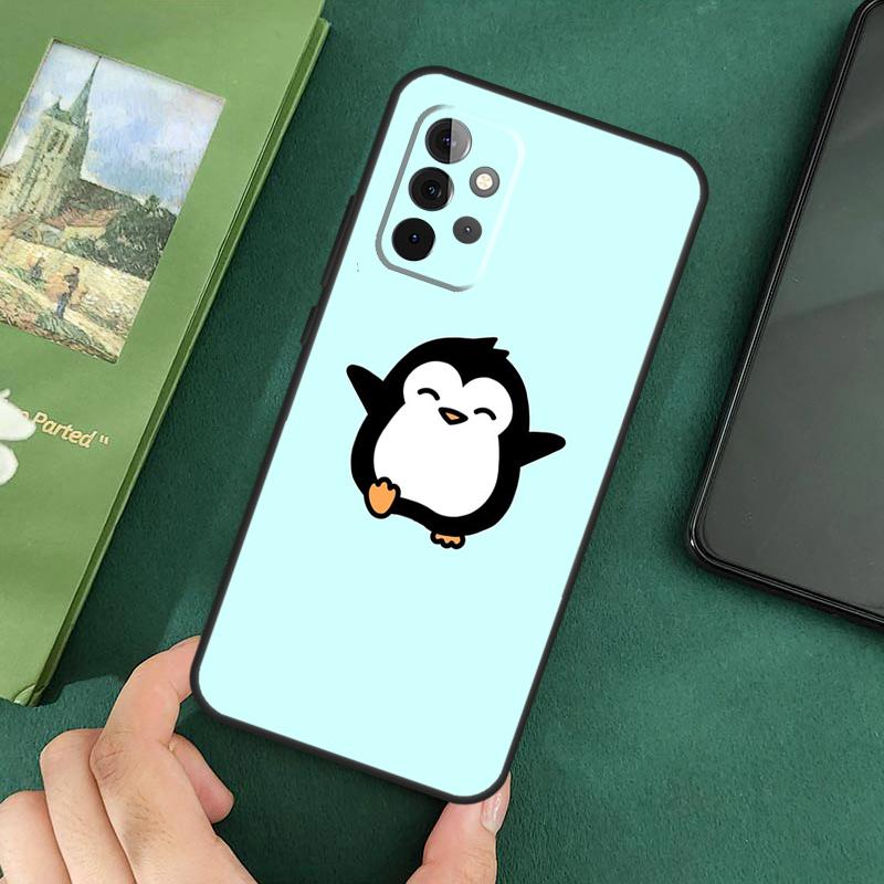 Cartoon Penguin Cover For Samsung Galaxy A54 A52S A52 A32 A22 A12 A72 A33 A53 A73 A14 A70 A51 A71 Case