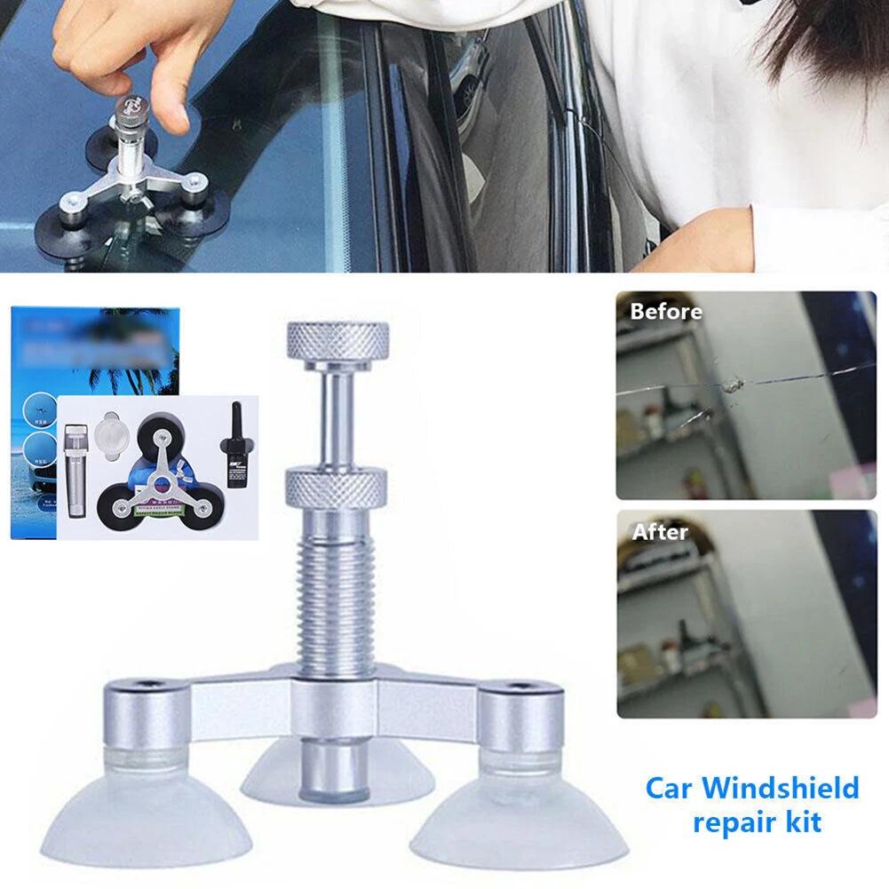 Set in lega di alluminio Kit auto fai da te Strumento per riparazione vetro fessurato Parabrezza Set in lega di alluminio Kit auto fai da te Pellicola polimerizzante