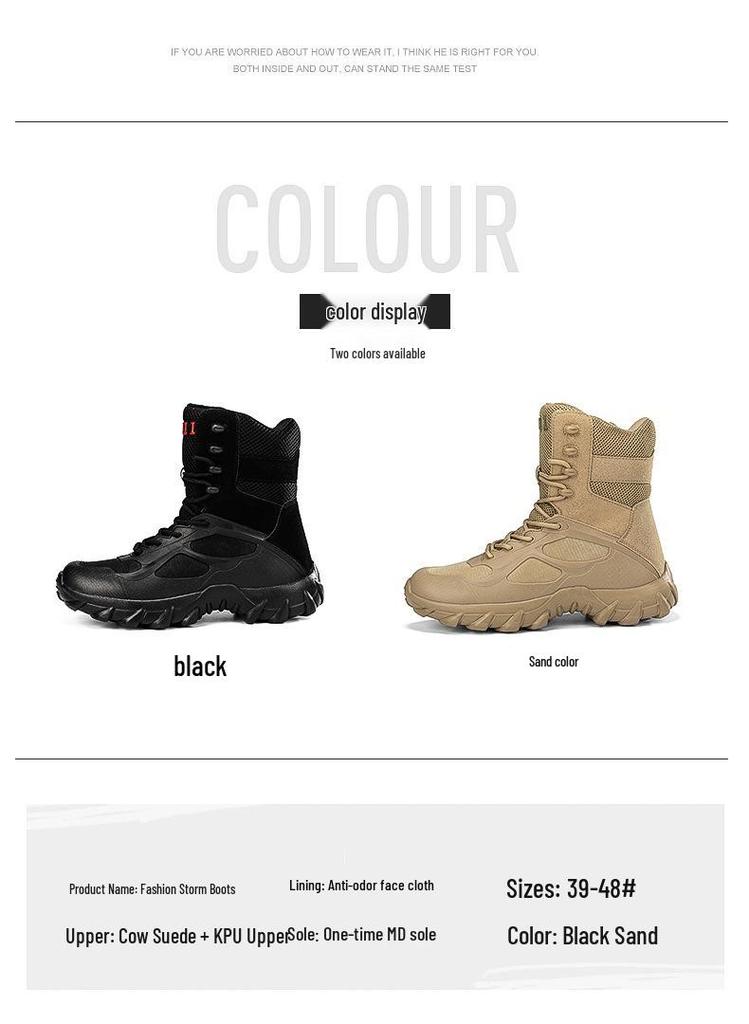 Ultra-Light Non-Slip High-Top Tactical Hiking Boots for Outdoor Adventures