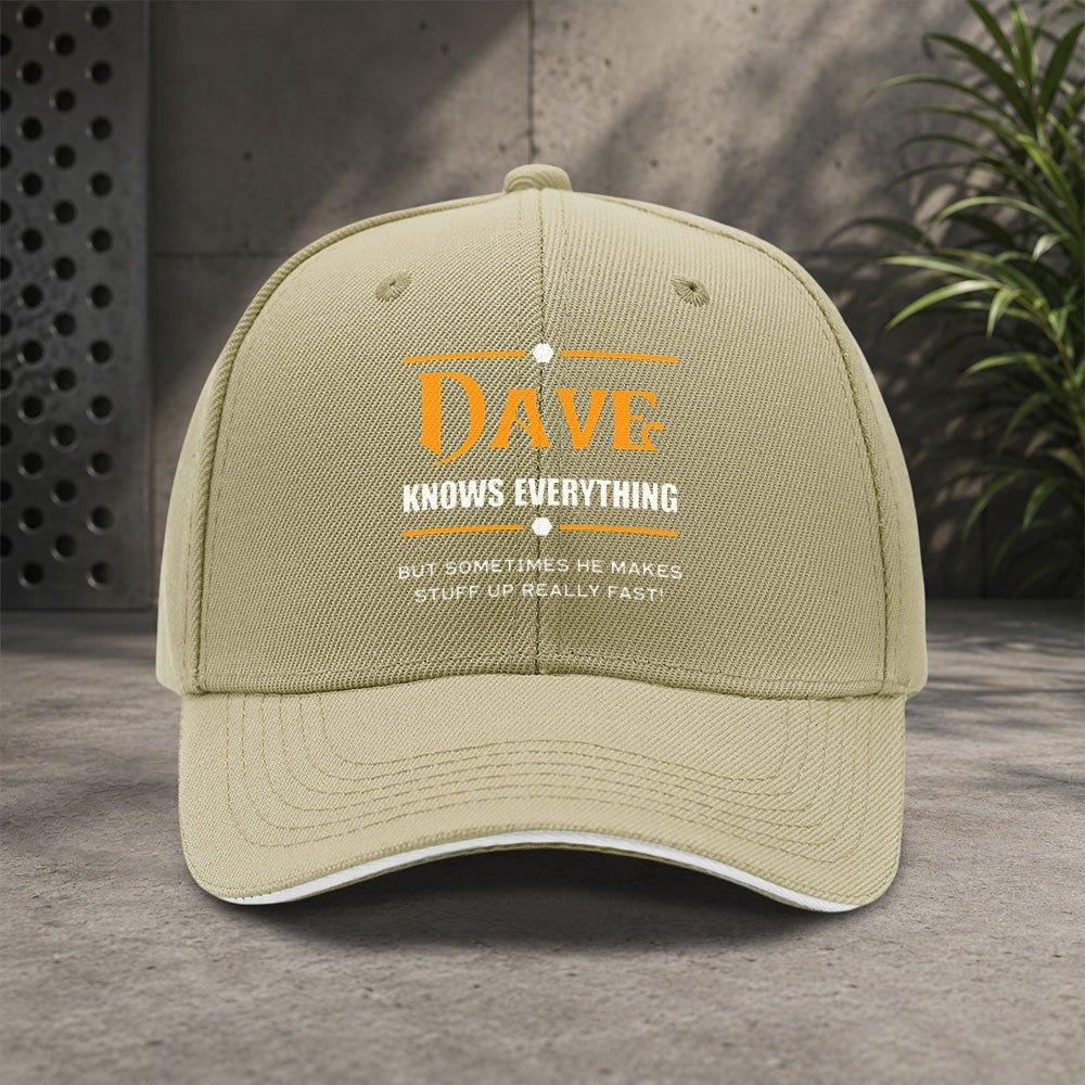 Dave Fun Print Adjustable Baseball Cap Lightweight Unisex Duckbill Hat For Casual Sports Parties Thanksgiving Graduation