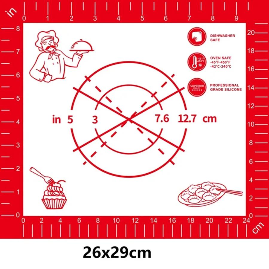 Non Stick Silicone Baking Mat Non Slip Kneading Dough Mat Pastry Mat With Measurements Pizza Cake Sheet Liner Cooking Tools