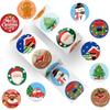 Cartoon Christmas Stickers Durability PVC Tablets Skins Holiday Party Decorations Easy Peeling Not Leave Residues 1Roll
