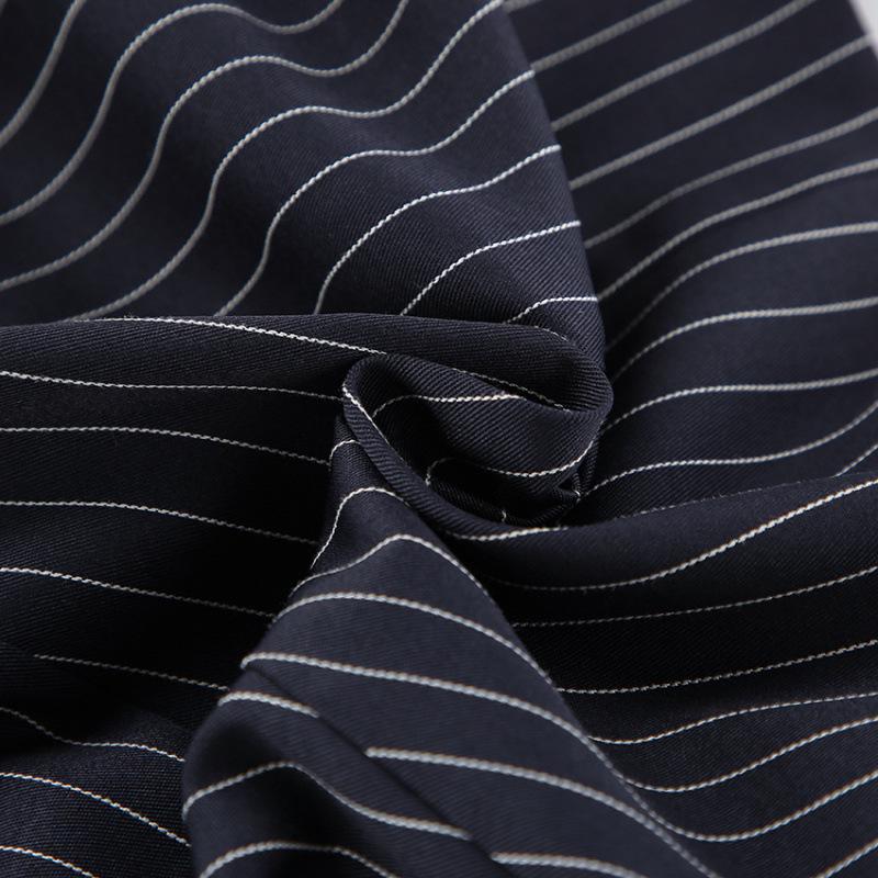 Spring 2026 Striped Halterneck Slim-Waisted Two-Piece Suit: Top & Skirt