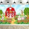 Farm Animals Theme Backdrop Banner Tapestry Birthday Party Decorations Background Farmer Barn Windmill Cow Sheep Dog Chicken458