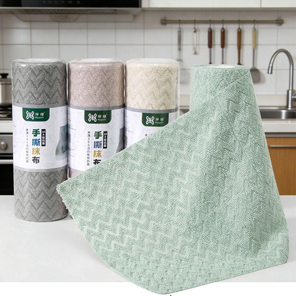 20Pcs/Roll Reusable Kitchen Cleaning Towels Wet and Dry Cleaning Rag for Home Kitchen