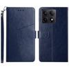 For Xiaomi 14T Pro Case with Wrist Strap Y Shaped Lines Imprint Leather Phone Cover