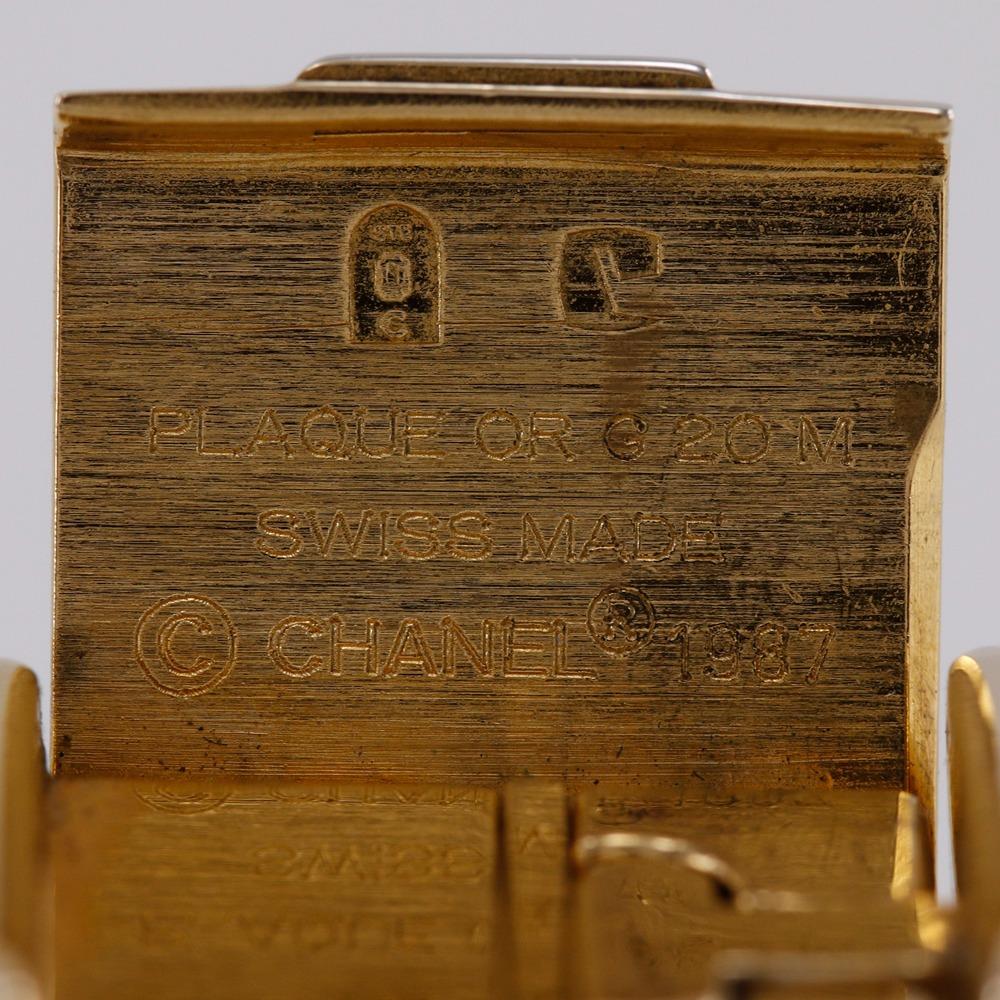 Chanel Premiere L Watches H0001 blackDial Plated Gold/leather Quartz Analog Display Women Used