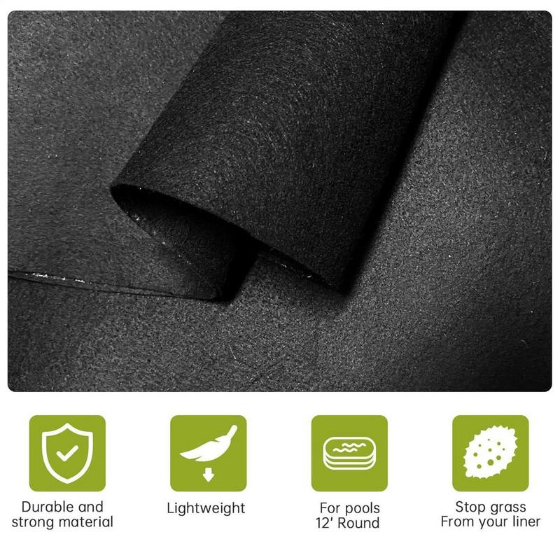 Round Pool Liner Pad 12Ft Protective Pad for Ground Swimming Pools Indoor Outdoor Under Pool Mat Heavy Duty Tarp for Villa