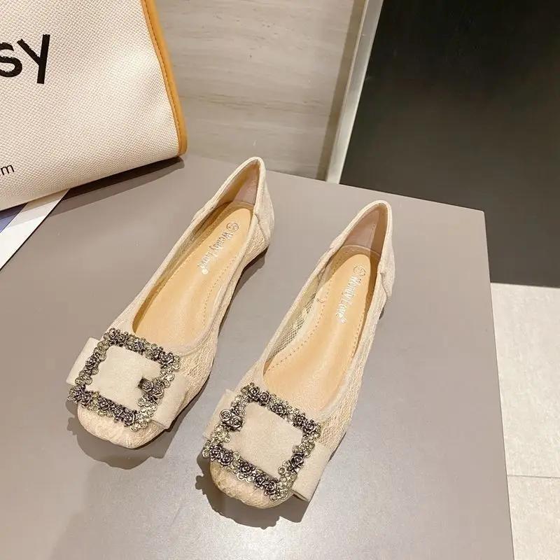 Fashion Chic and Elegant Hollow Summer Women's Flat Shoes 2025 Casual Cheap Liquidation High Quality Fashion 39 Popular Ladies Footwear