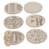 30Pcs Wooden Easter Pendant Assorted Eggs Style Durable Light Weight Wooden Cutouts with Pens Ropes for DIY Decoration