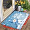 1Pcs Anti Fatigue Kitchen Rugsinter Snowman Print Waterproof Non-Slip Thick Cushioned Kitchen Mat Heavy Duty Comfort Standing Mat for Kitchen