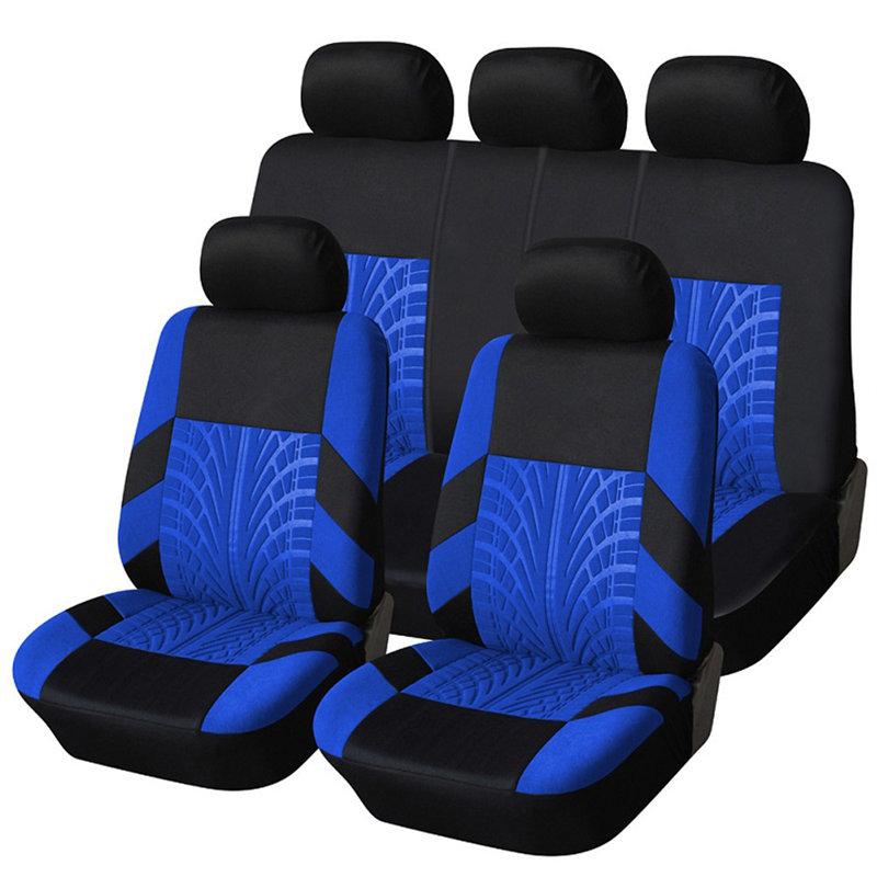 Cars Seat Covers Set Universal with Tire Track Detail Styling Car Seats Protector Universal Fit Most Auto Interior Decoration Accessories