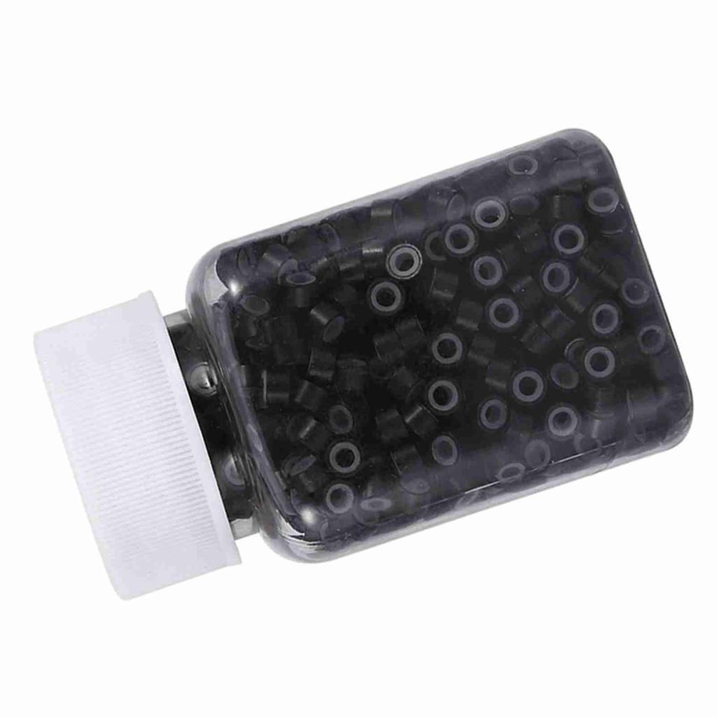1000PCS Bottle 5MM Silicone Lining Rings Loops Beads Tools For Human Hair Extension 5 Colors