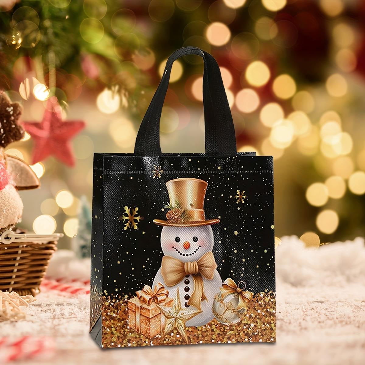

8 шт. Рождественские сумки-тоут с ручками, Рождественская елка, Снеговик, Подарочные пакеты, Сумка-тоут с ручками для рождественских товаров для домашнего декора Other