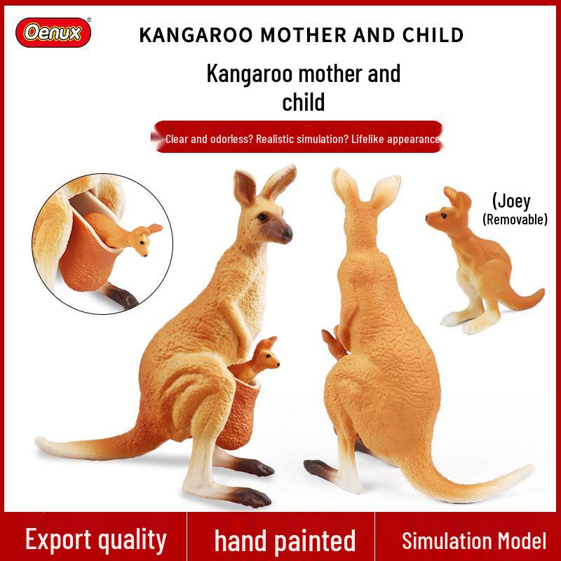 Kangaroo Model Wildlife Set - Children's Zoo Decoration Toy