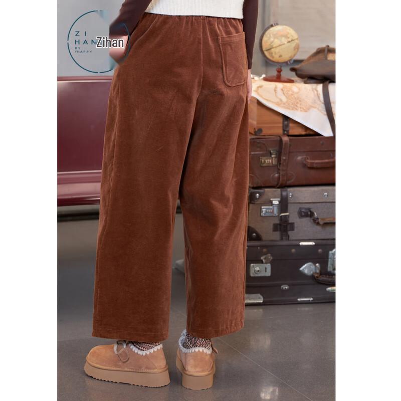 ZIHAN Damen Winter 2024 Cord-Hose mit weitem Bein