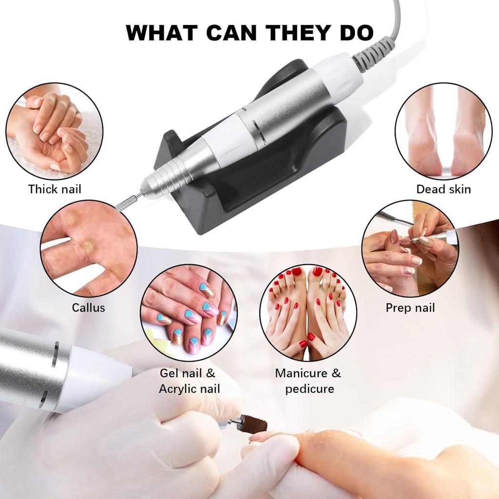 35000RPM Electric Nail Drill Machine Set Cutter Nail Gel Polisher Nail Tools Salon Equipment Strong Polishing Tool Nail File Kit